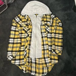 Ci Sono Plaid Collection, Large, Women’s long Sleeve Shirt Zip/Buttons Street
